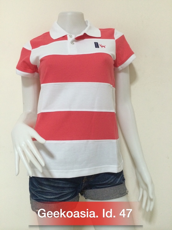 เสื้อโปโลตัดต่อหญิง โอสร ขาว   