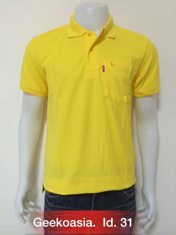 เสื้อโปโลสีพื้นชาย เหลืองบลาซิล id.31