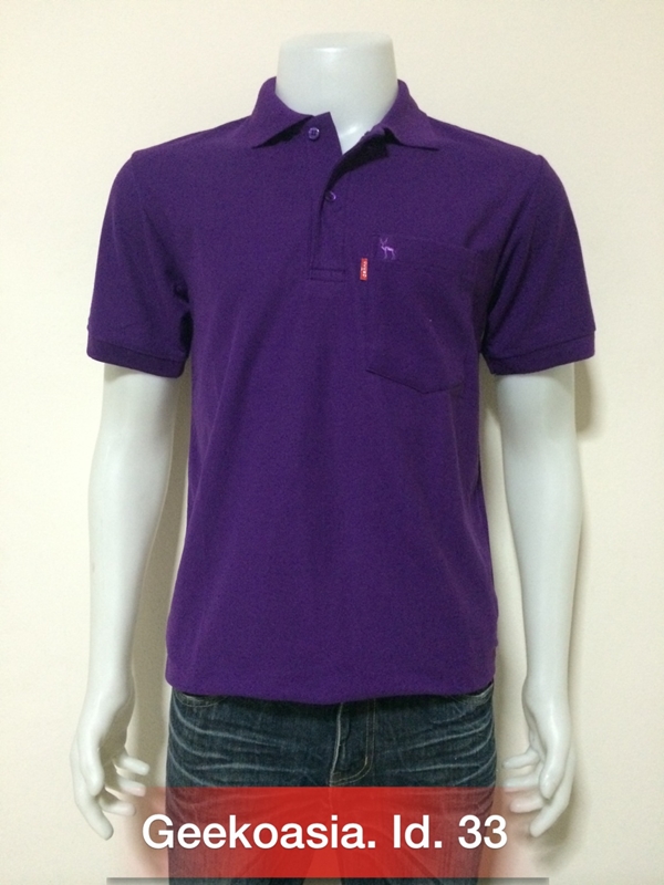 เสื้อโปโลสีพื้นชาย ม่วงเข้ม id.33