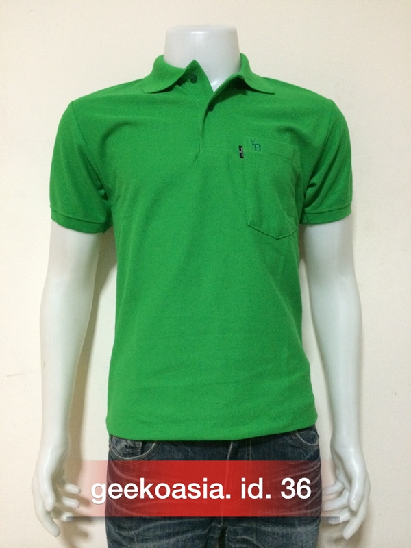 เสื้อโปโลสีพื้นชาย เขียวกสิกร id.36
