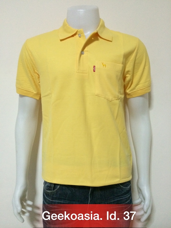 เสื้อโปโลสีพื้นชาย เหลืองนาโน id.37