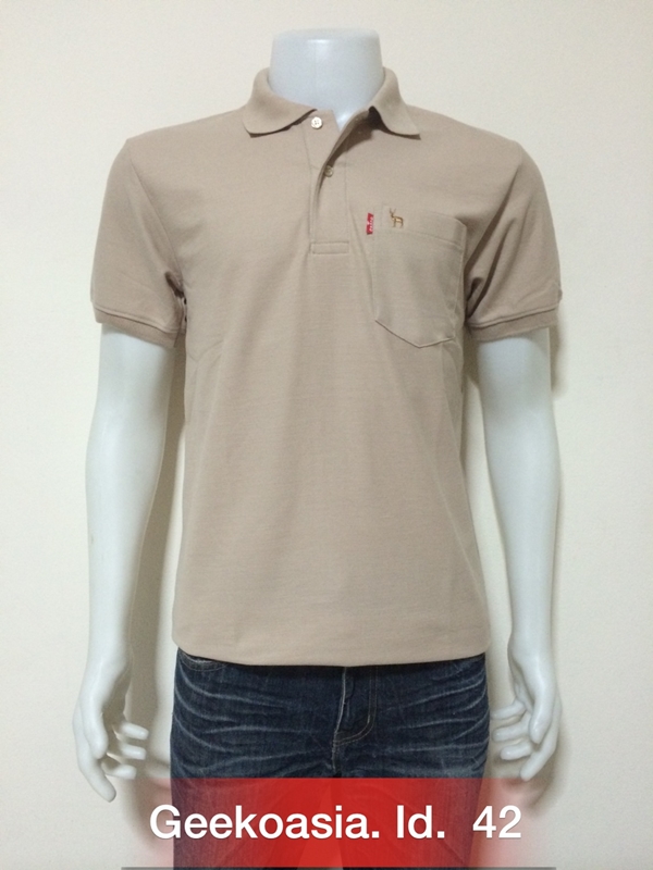 เสื้อโปโลสีพื้นชาย ชาอ่อน id.42