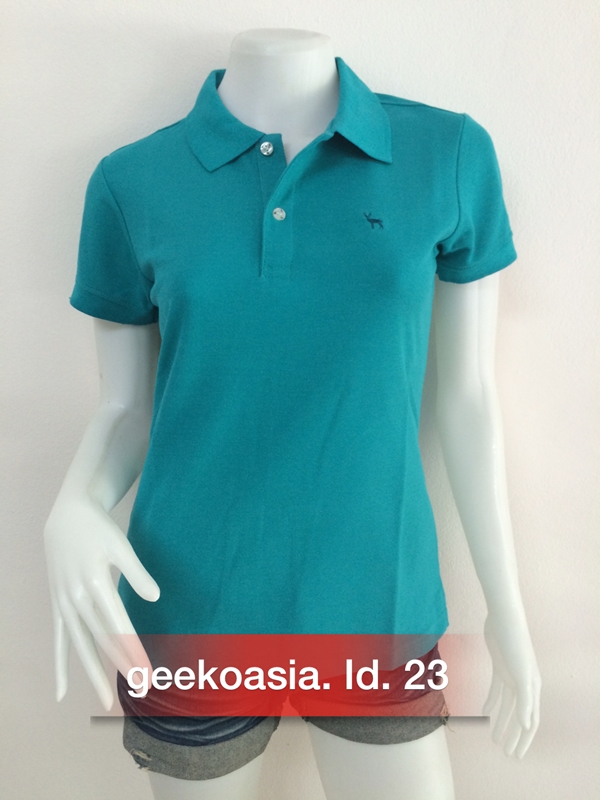 เสื้อโปโลสีพื้นหญิง เขียวคราม