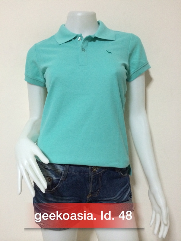 เสื้อโปโลสีพื้นหญิง เขียวมิ้น 