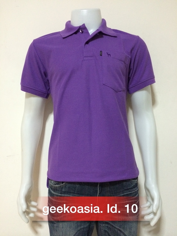 เสื้อโปโลสีพื้นชาย ม่วงพระเทพ