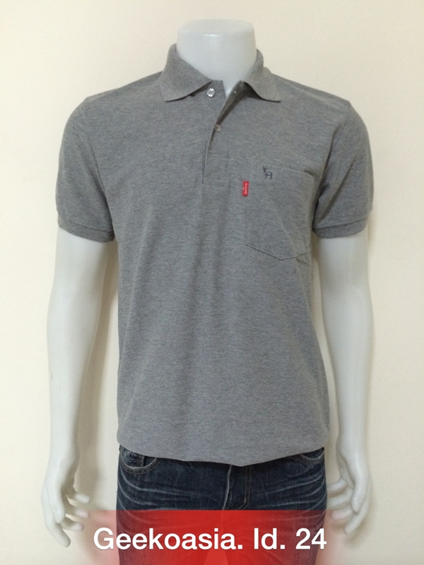 เสื้อโปโลสีพื้นชาย ท็อปขาว id.24