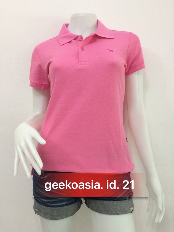 เสื้อโปโลสีพื้นหญิง ชมพูอ่อน
