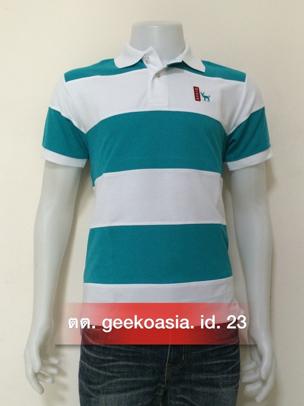 เสื้อโปโลตัดต่อชายสีเขียว