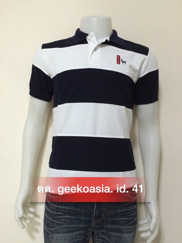 เสื้อโปโลชายตัดต่อสีกรมดำ