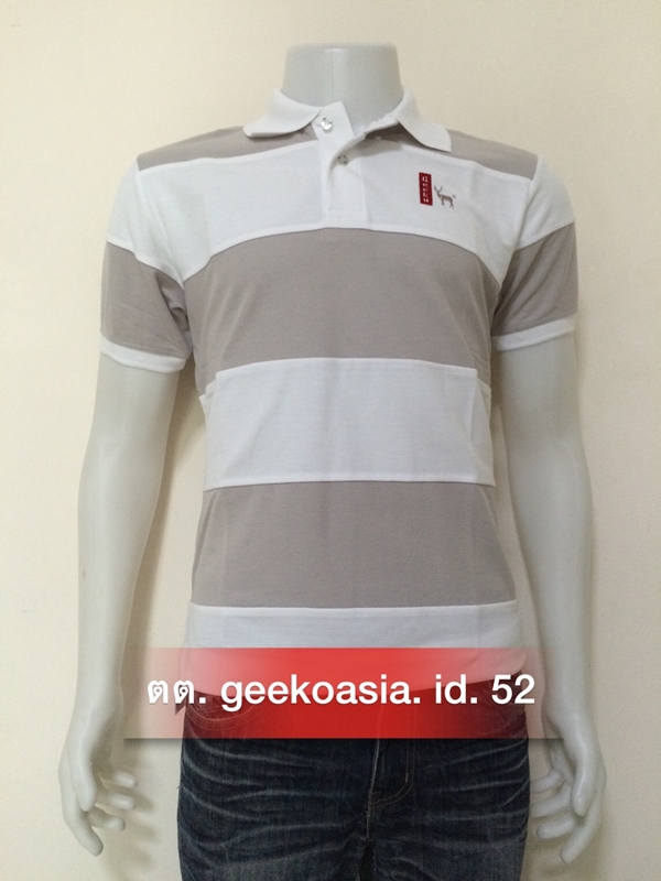 เสืื้อโปโลตัดต่อชายสีเทาหม่น