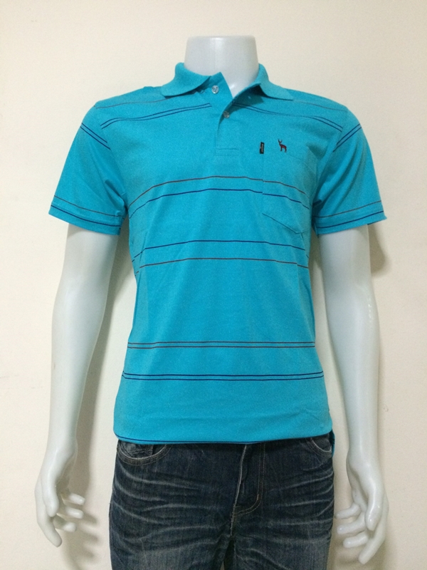 เสื้อโปโล cotton สีฟ้า