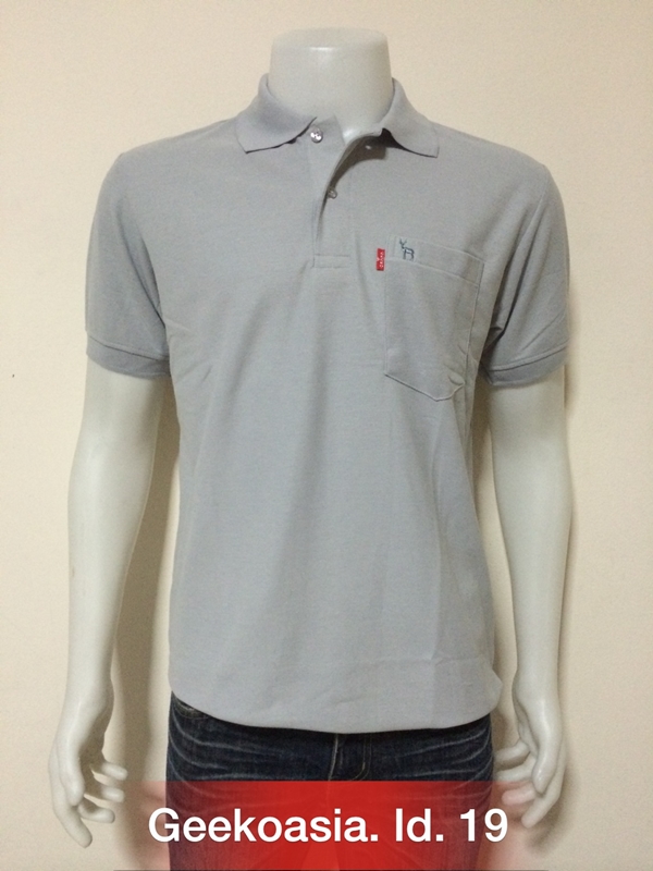 เสื้อโปโลชายสีเทาอ่อน