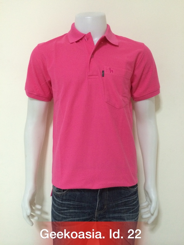 เสื้อโปโลชายสีชมพูกลาง