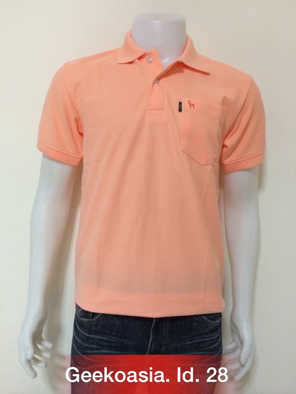 เสื้อโปโลชายสีโอสรอมส้ม