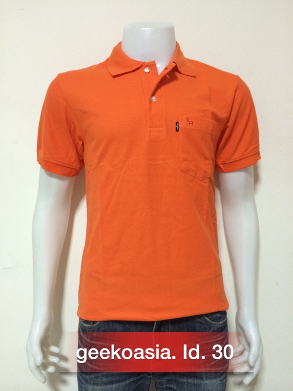 เสื้อโปโลชายสีส้มกลาง