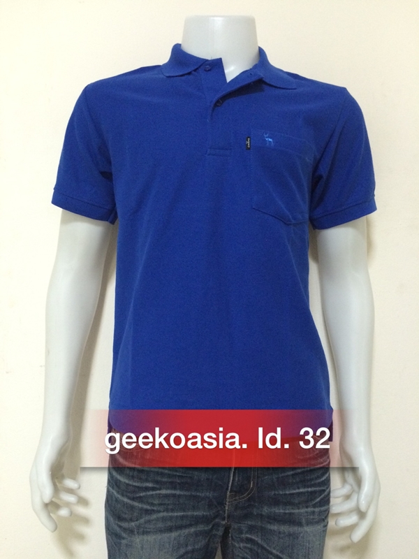 เสื้อโปโลชายสีน้ำเงินสด