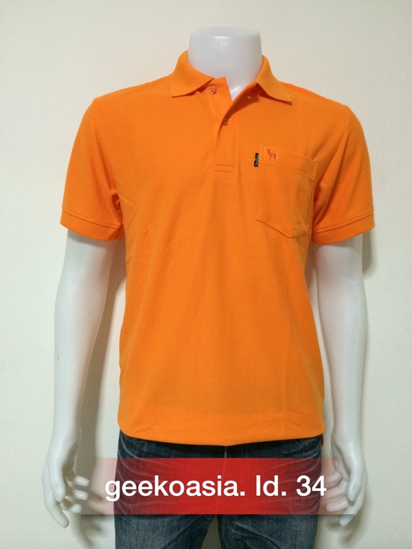เสื้อโปโลชายสีส้มอ่อน