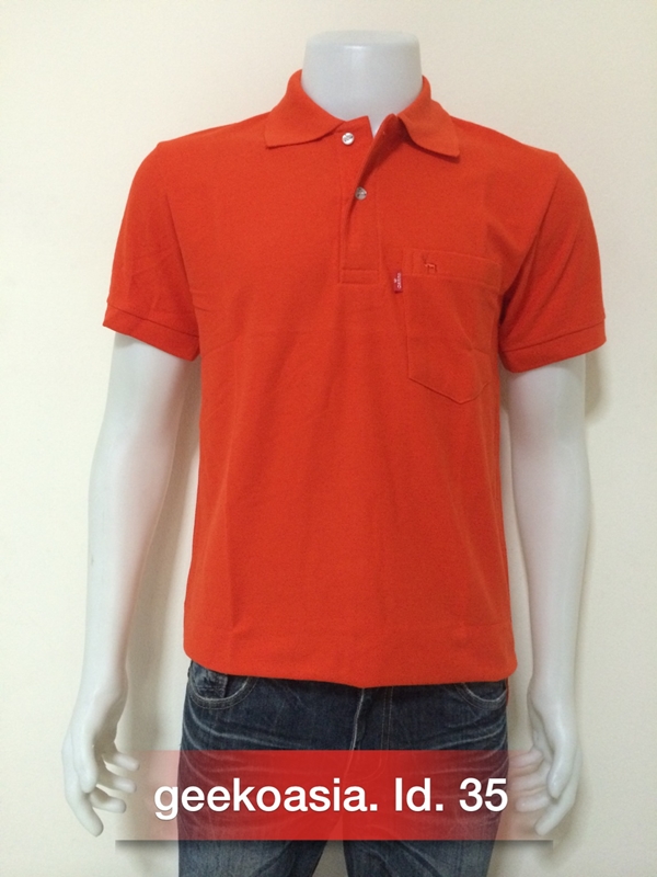 เสื้อโปโลชายสีส้มแสด
