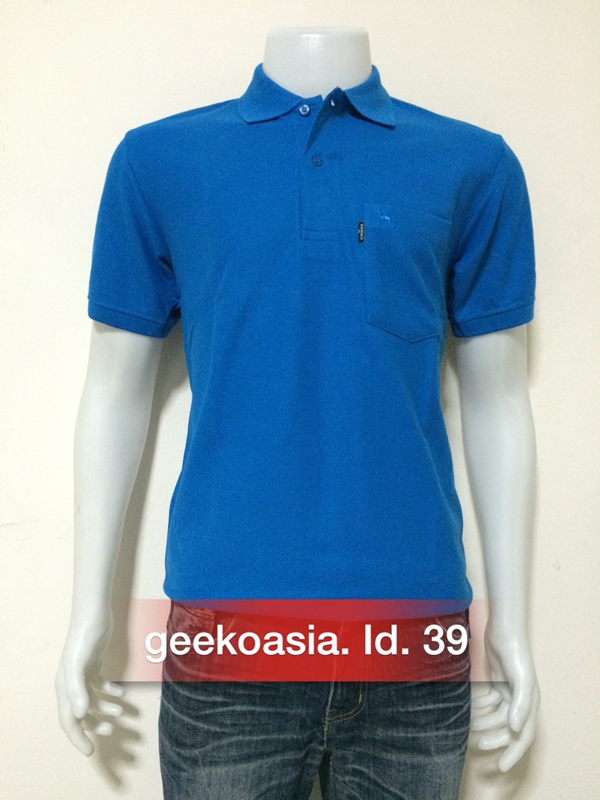 เสื้อโปโลชายสีฟ้าอมน้ำเงิน