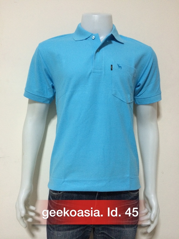 เสื้อโปโลสีพื้นชาย ฟ้าอ่อน