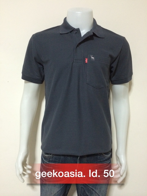 เสื้อโปโลชายสีเทาดิน