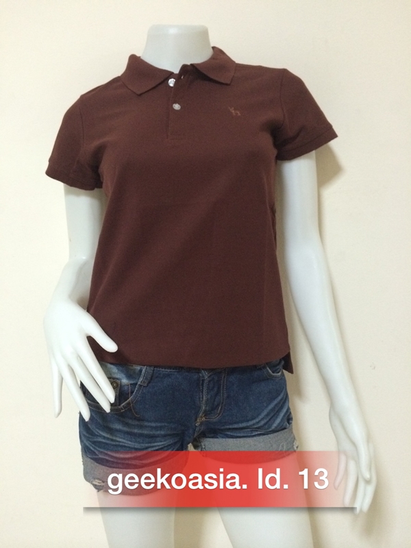 เสื้อโปโลหญิงสีน้ำตาลเข้ม