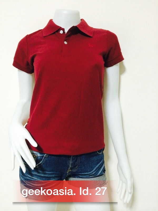 เสื้อโปโลหญีงสีแดงเลือดหมู