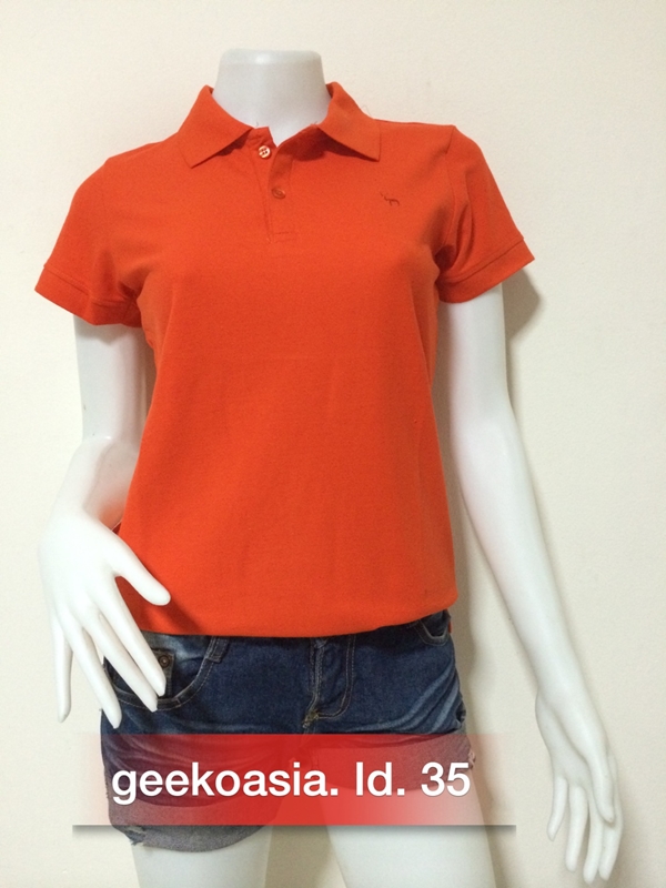 เสื้อโปโลหญิงสีส้มแสด