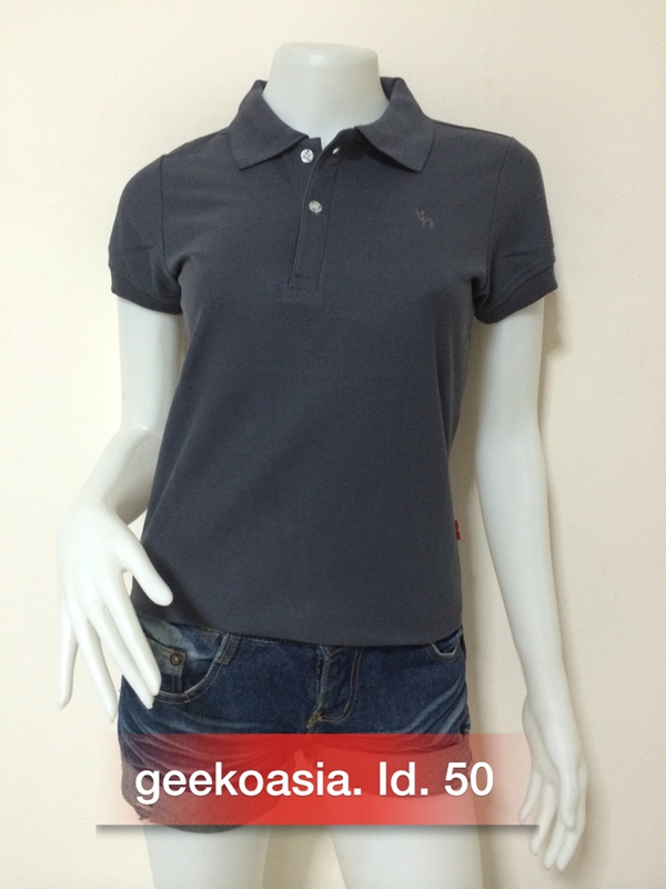 เสื้อโปโลผู้หญิงสีเทาดิน