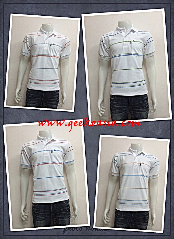 เสื้อโปโลขาวพิมพ์ลายจีโก้ เนื้อผ้าดีราคาถูก