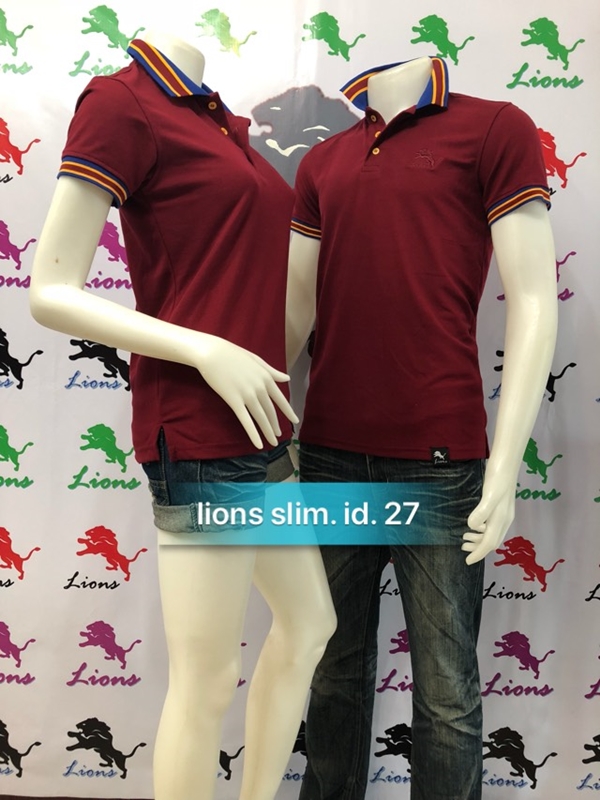 เสื้อโปโลทรงสลิทสีเลือดหมู